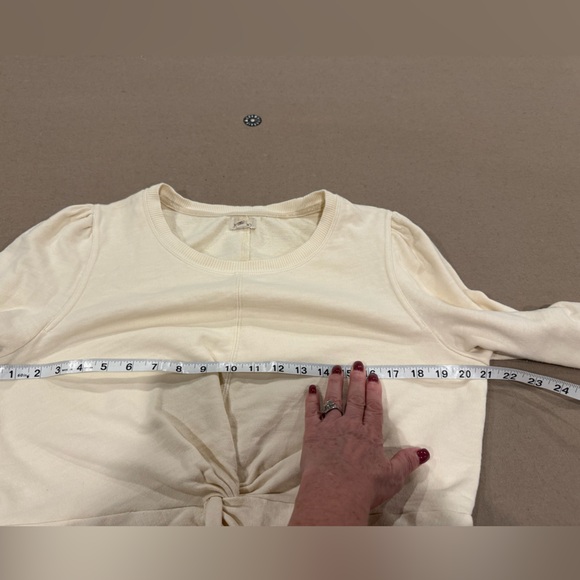 Pilcro Cream Twist-Front Sweatshirt - Picture 12 of 16